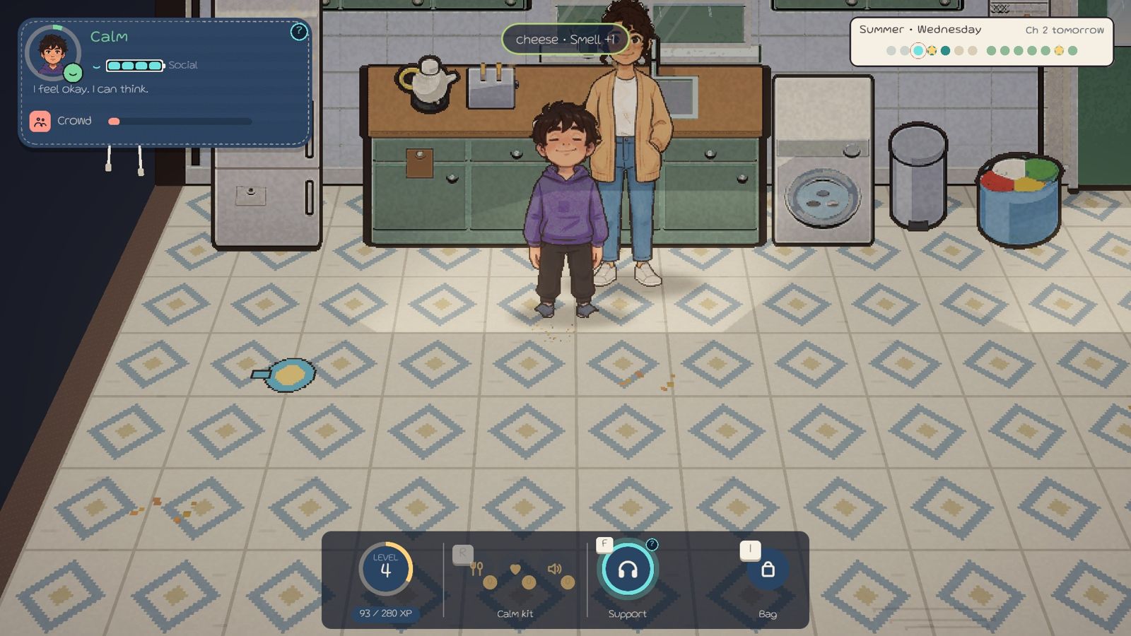 Flint cooking with Mum in the kitchen